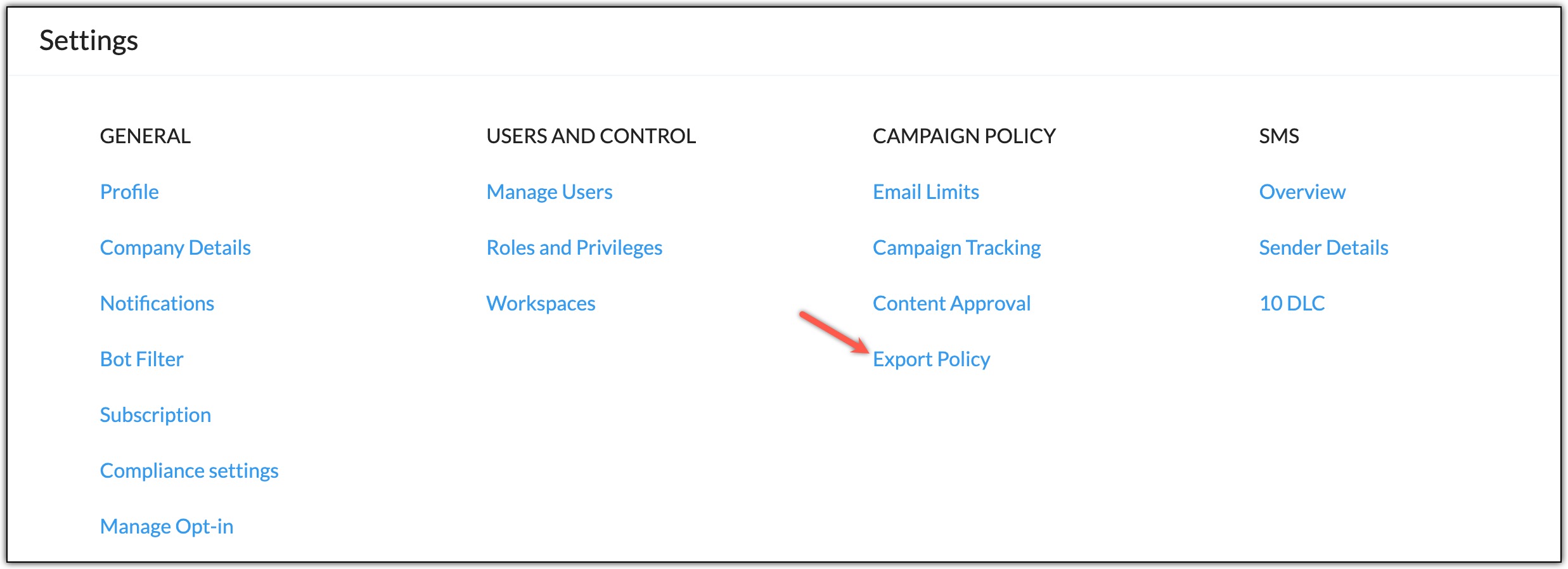 Export policy