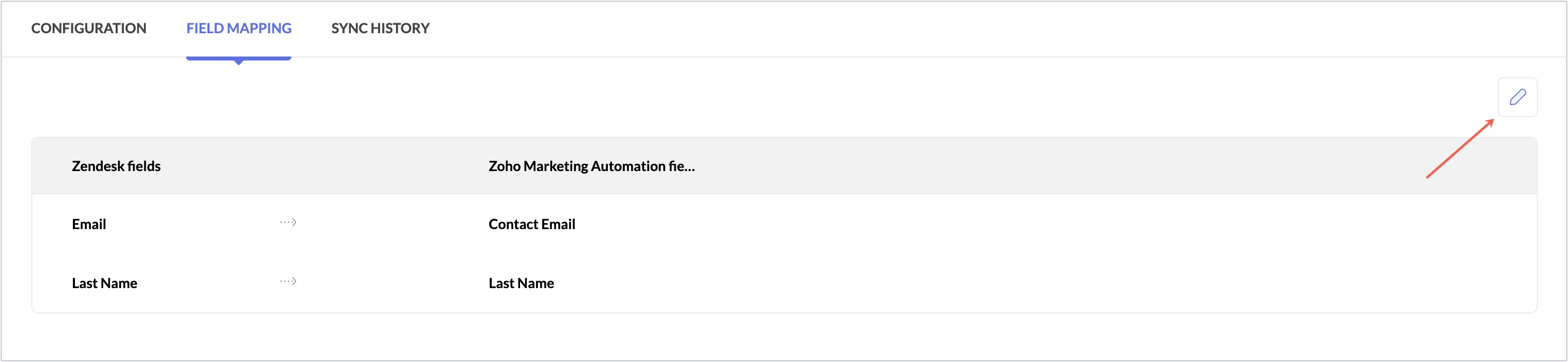 edit mapping - zendesk