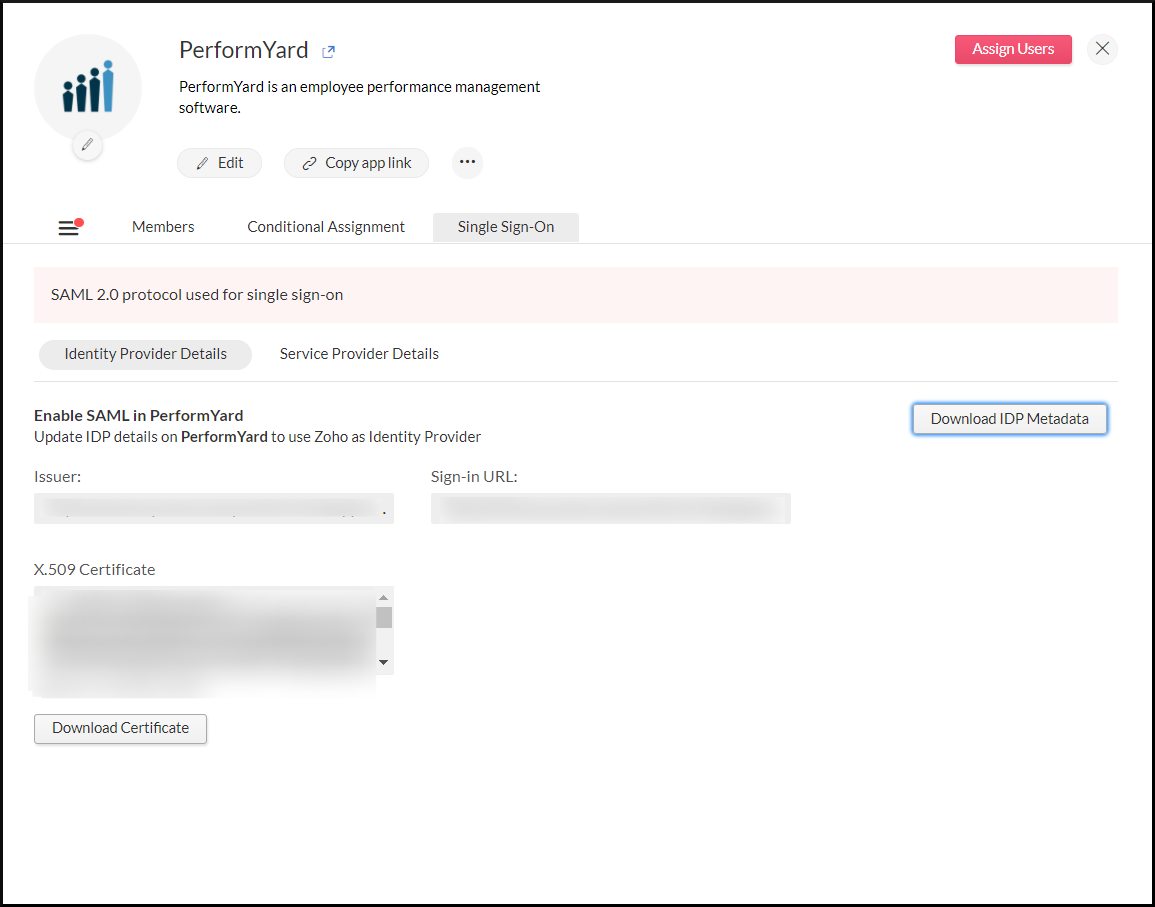PerformYard SSO details