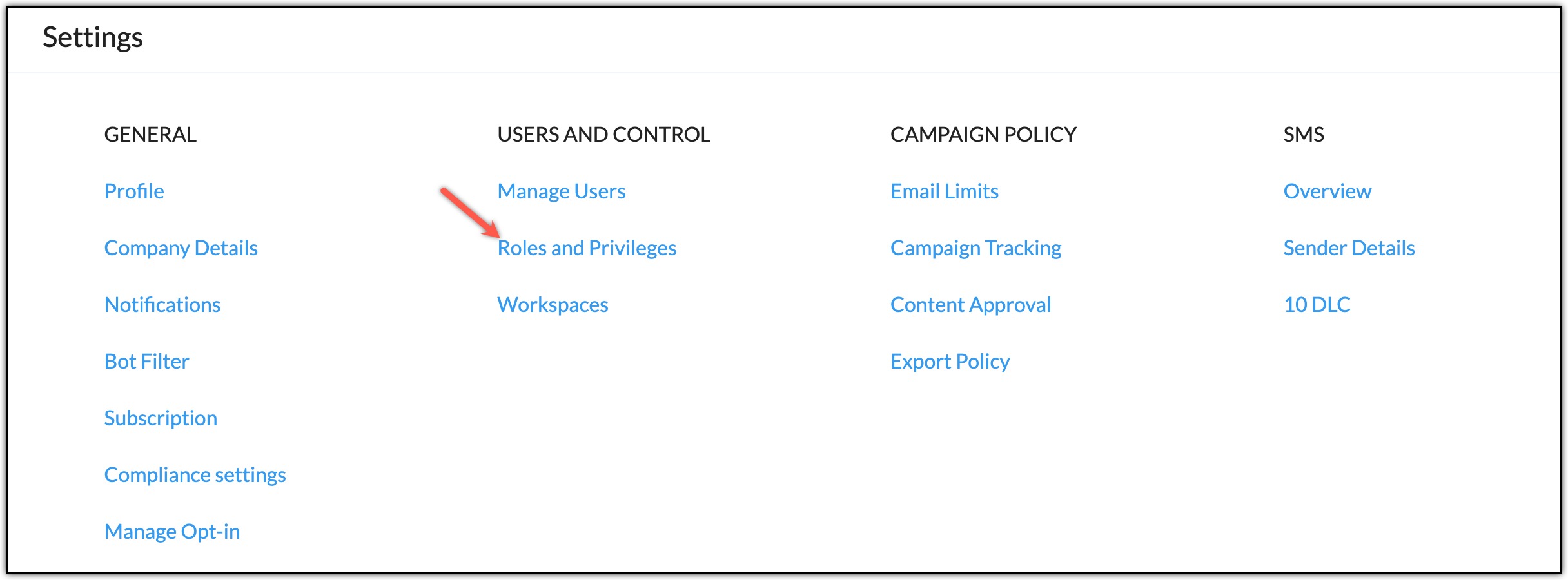 Roles and Privileges