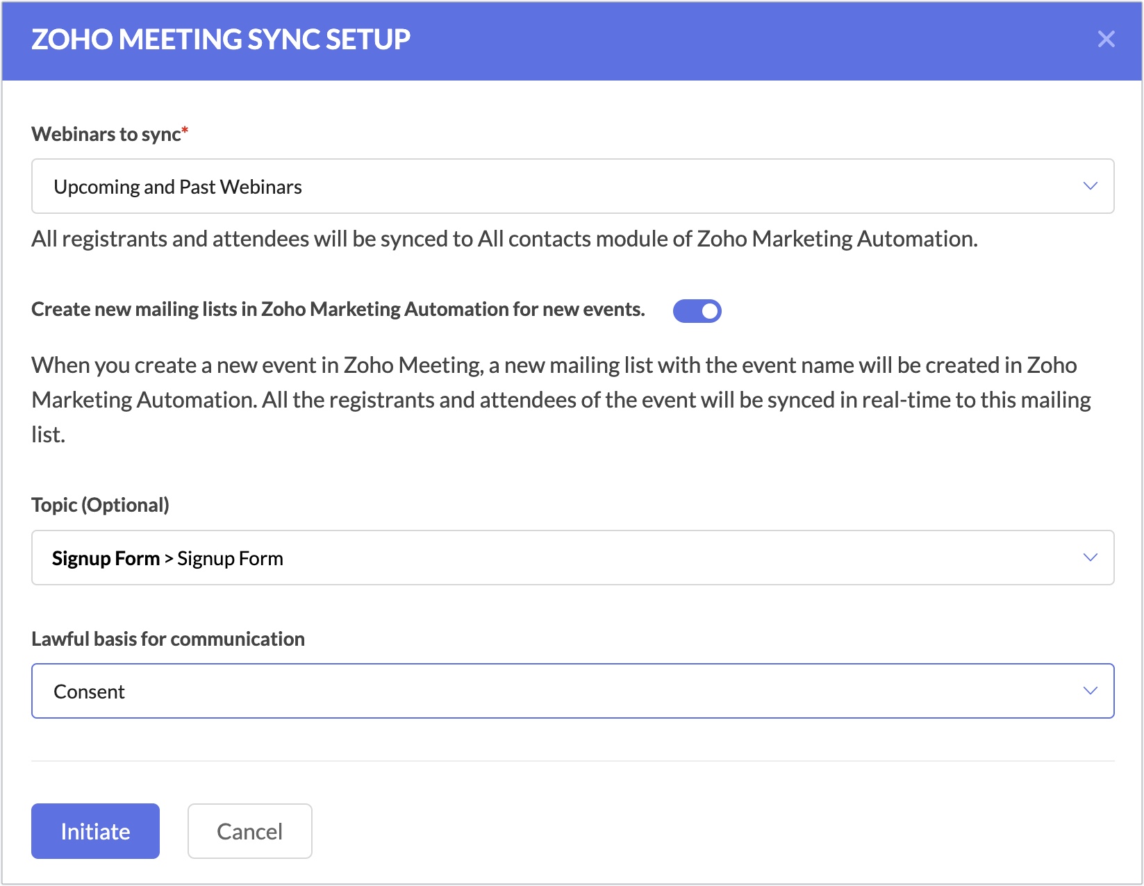 zoho meeting sync