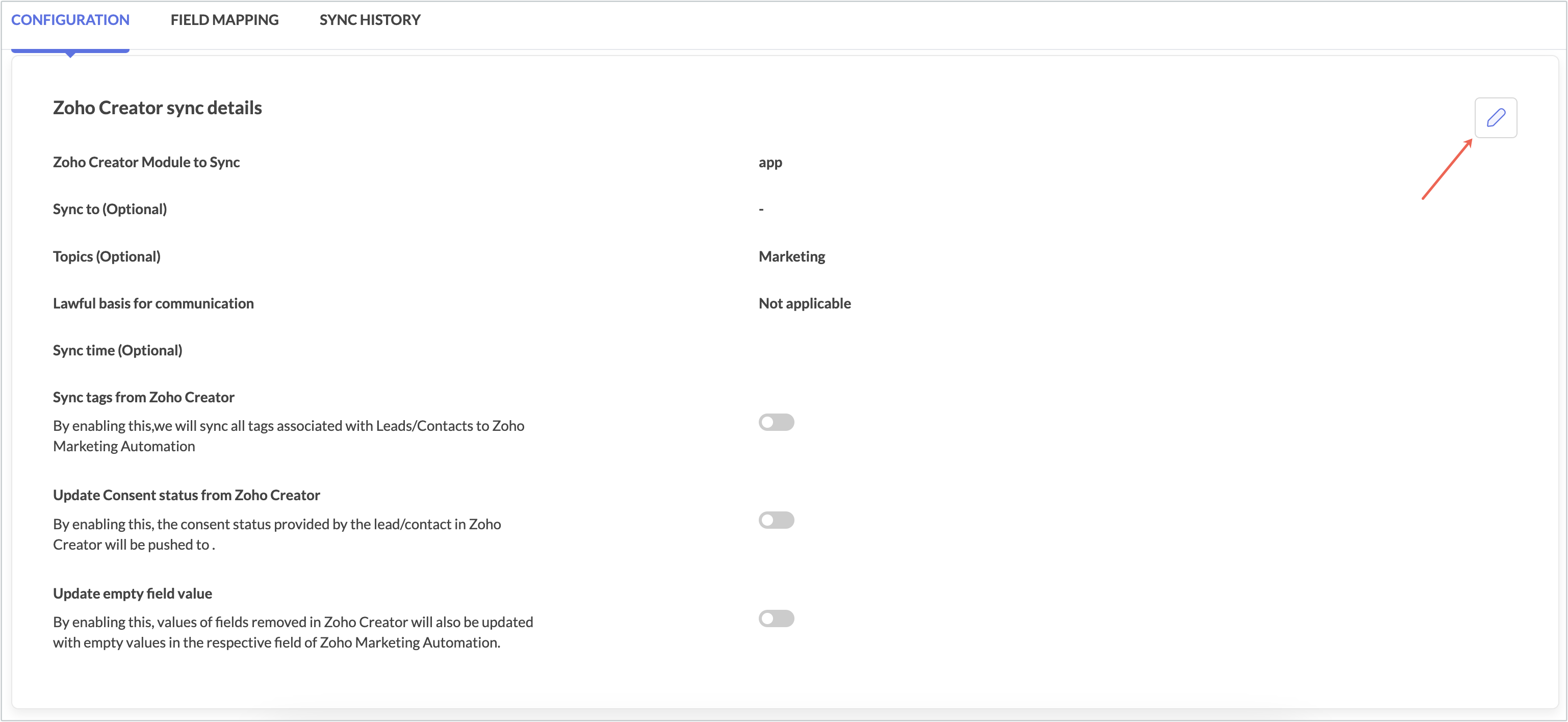 edit configuration