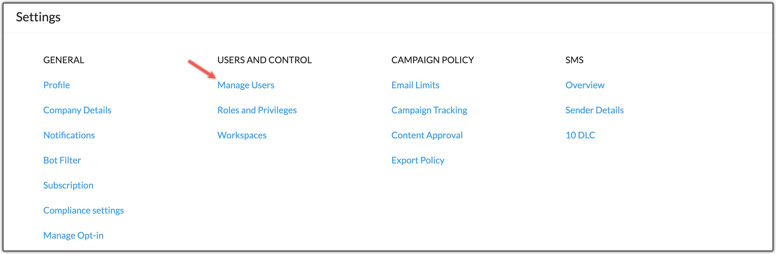 Manage users