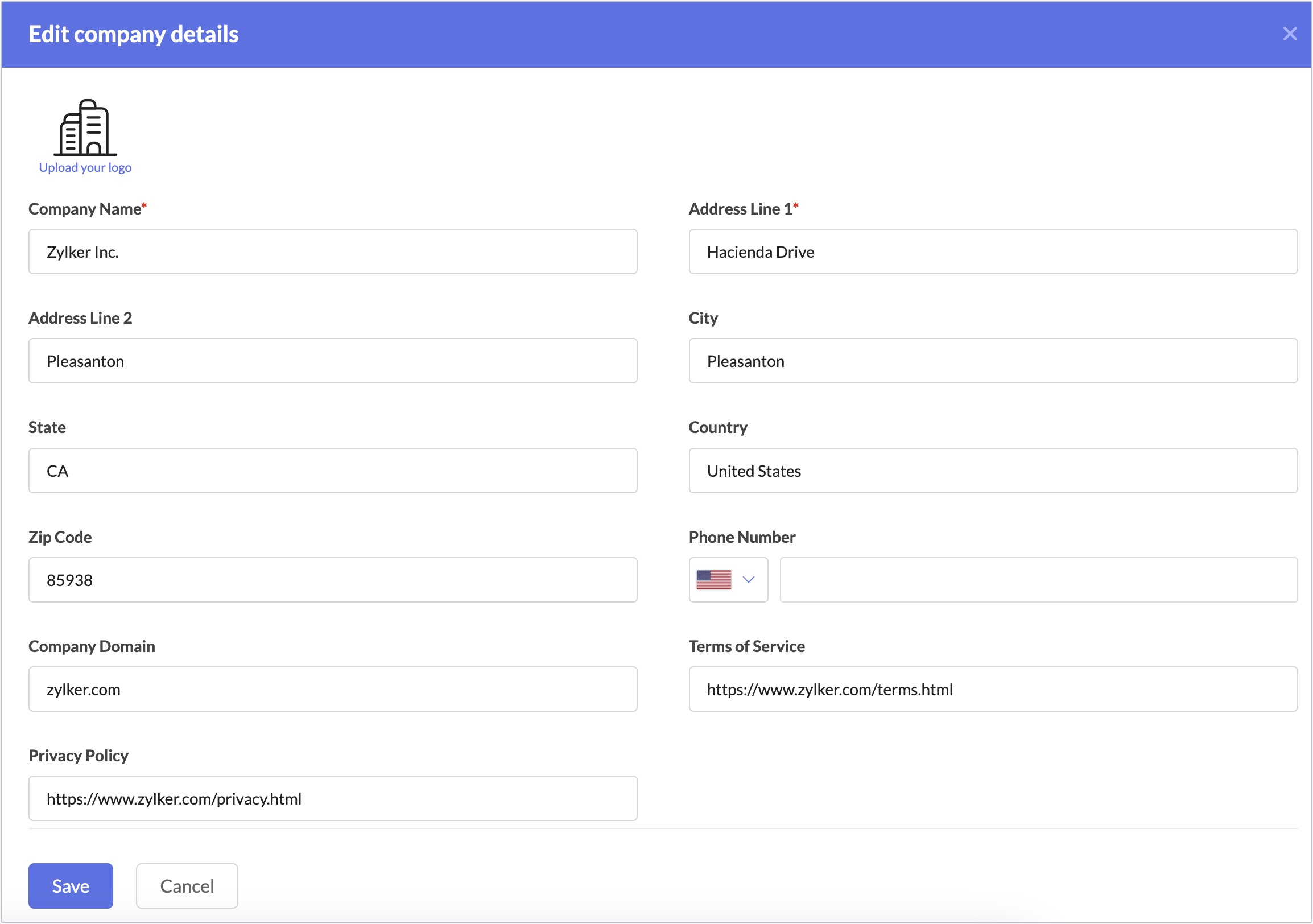 update company profile