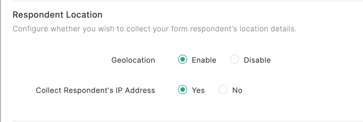 Respondent Location Settings