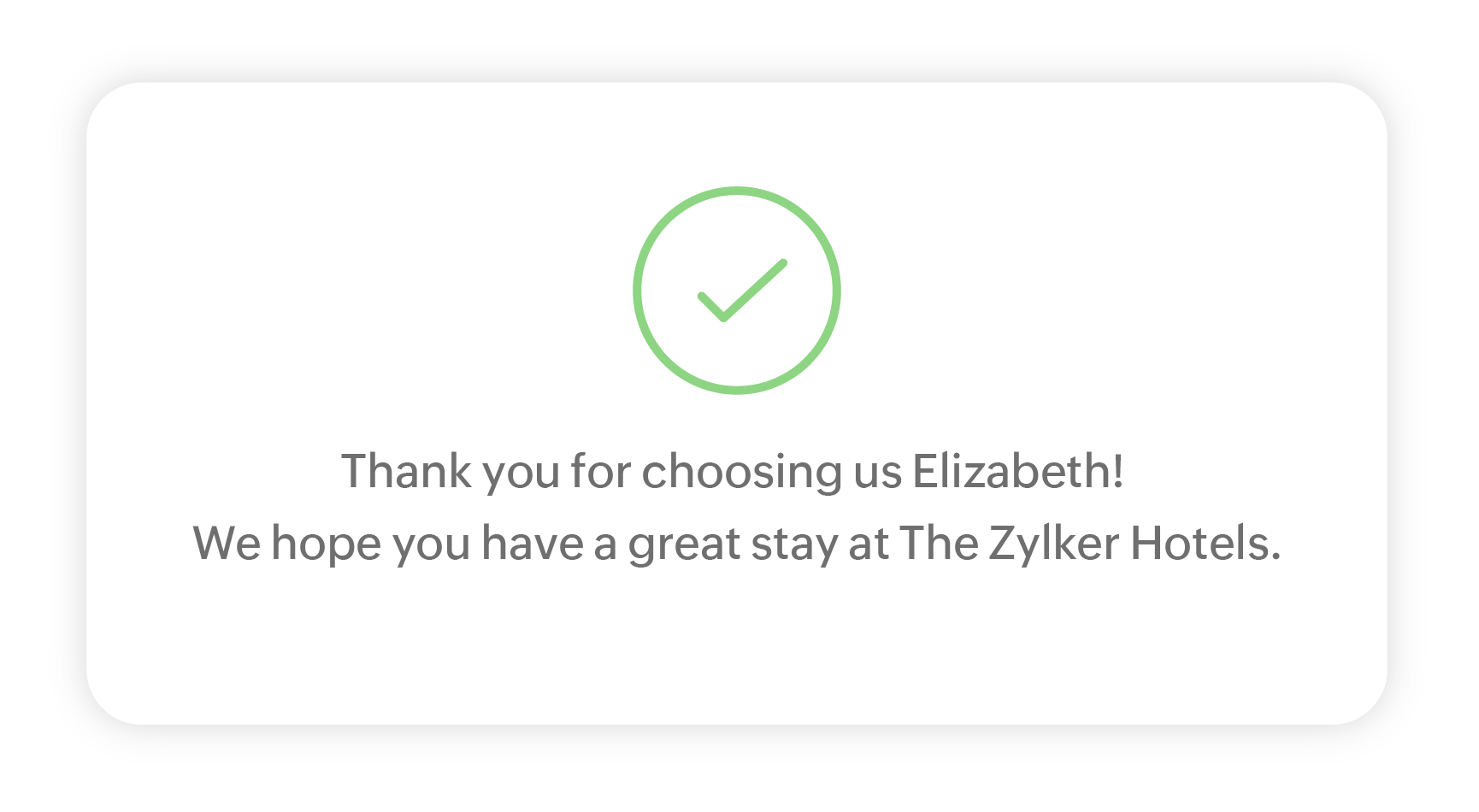 Thank you message