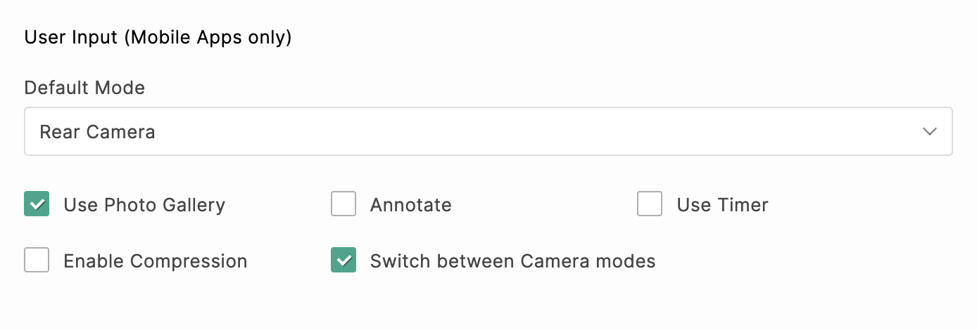 User Input (Mobile Apps only)