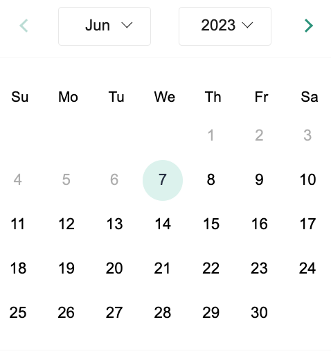 Live form calendar