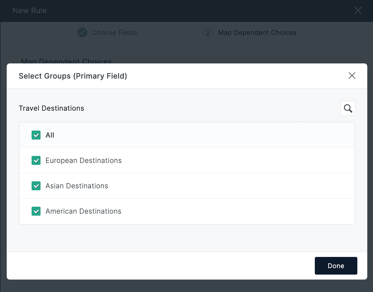 Select Groups (Primary Field)