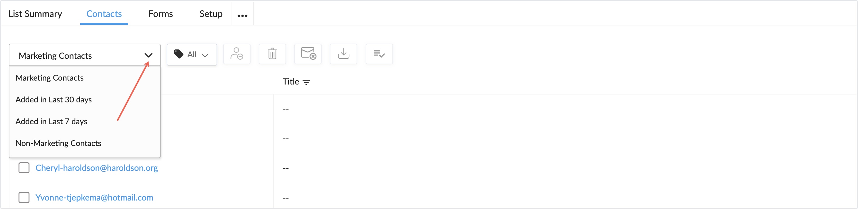 filter based on status