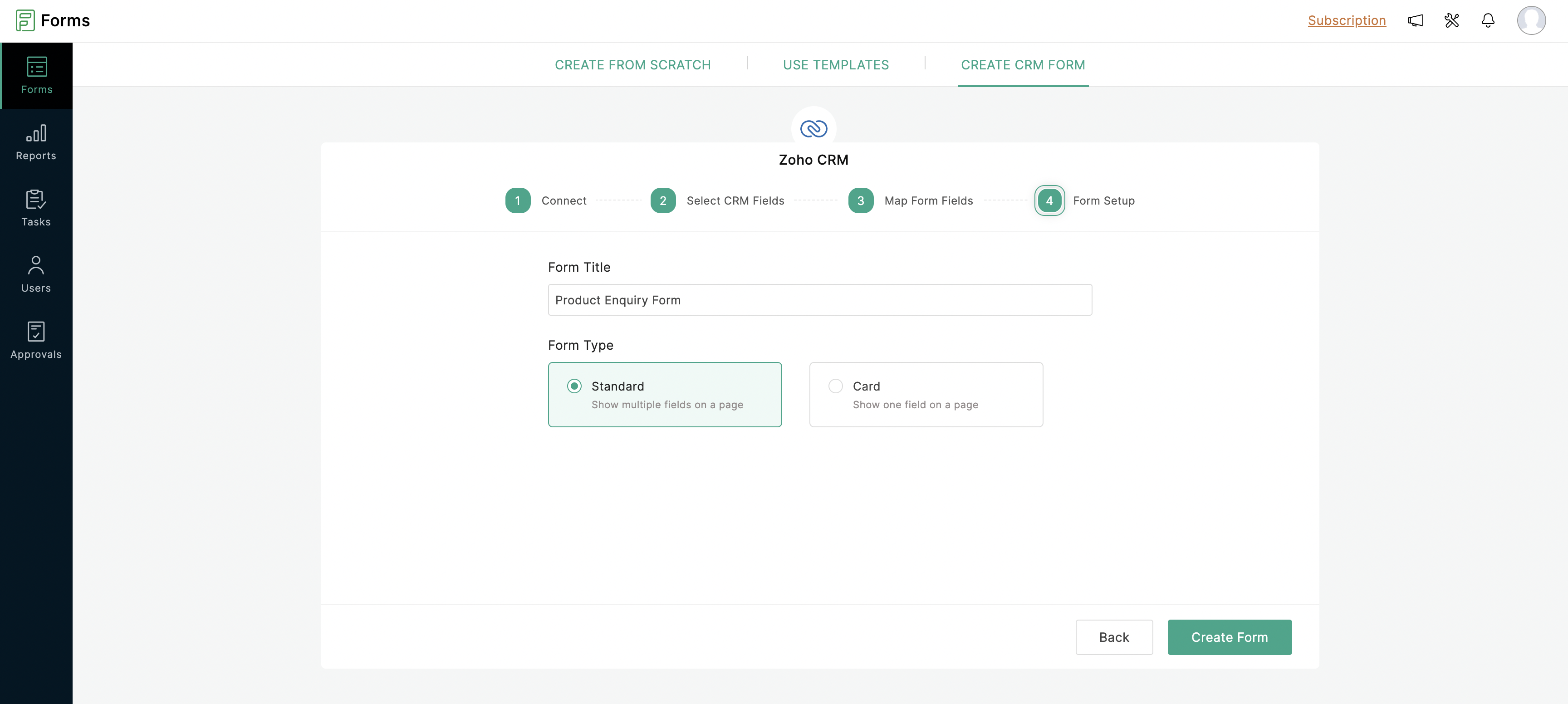 Form Setup