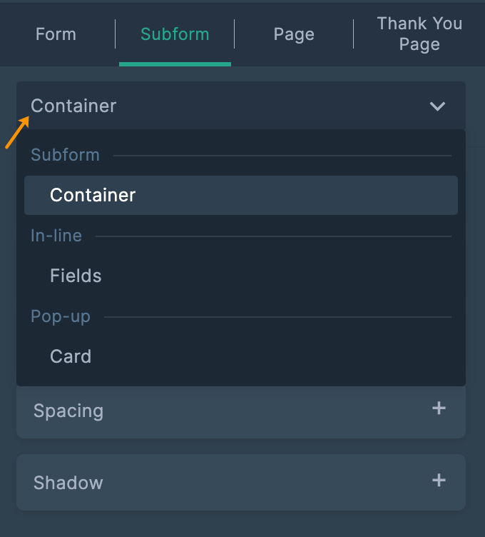 Subform Container 