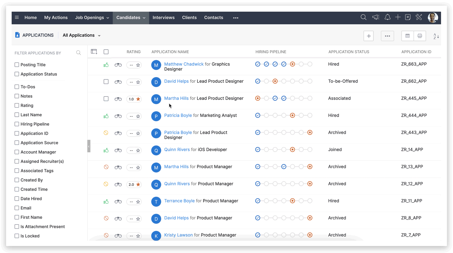 Getting Started With The Applications Module | Zoho Recruit