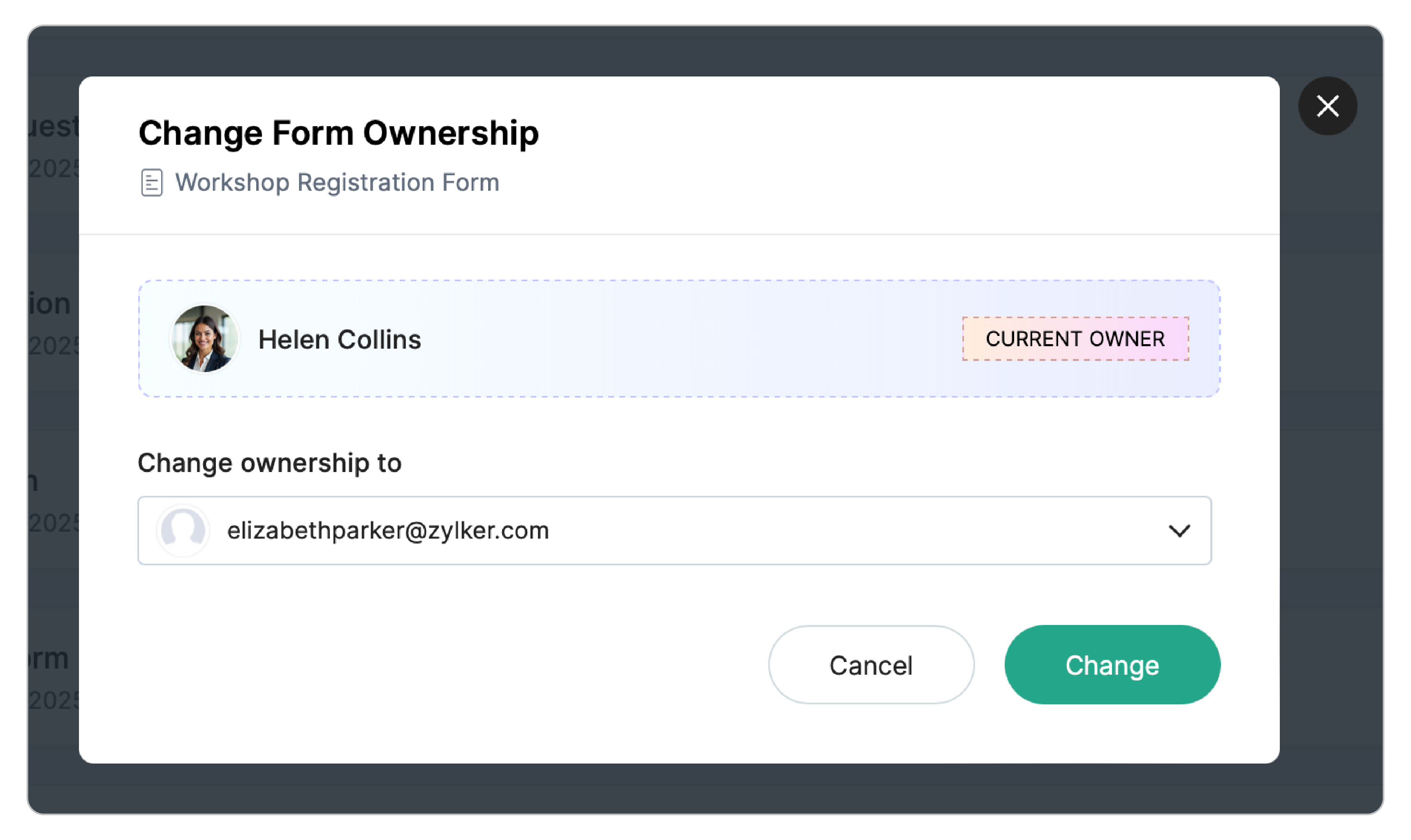 Change ownership to a new user