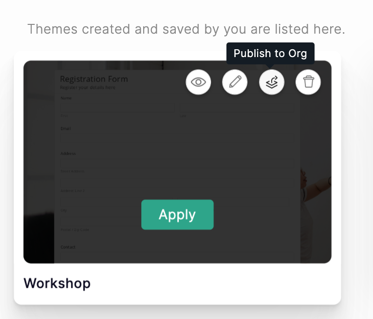 Publish theme to your org users