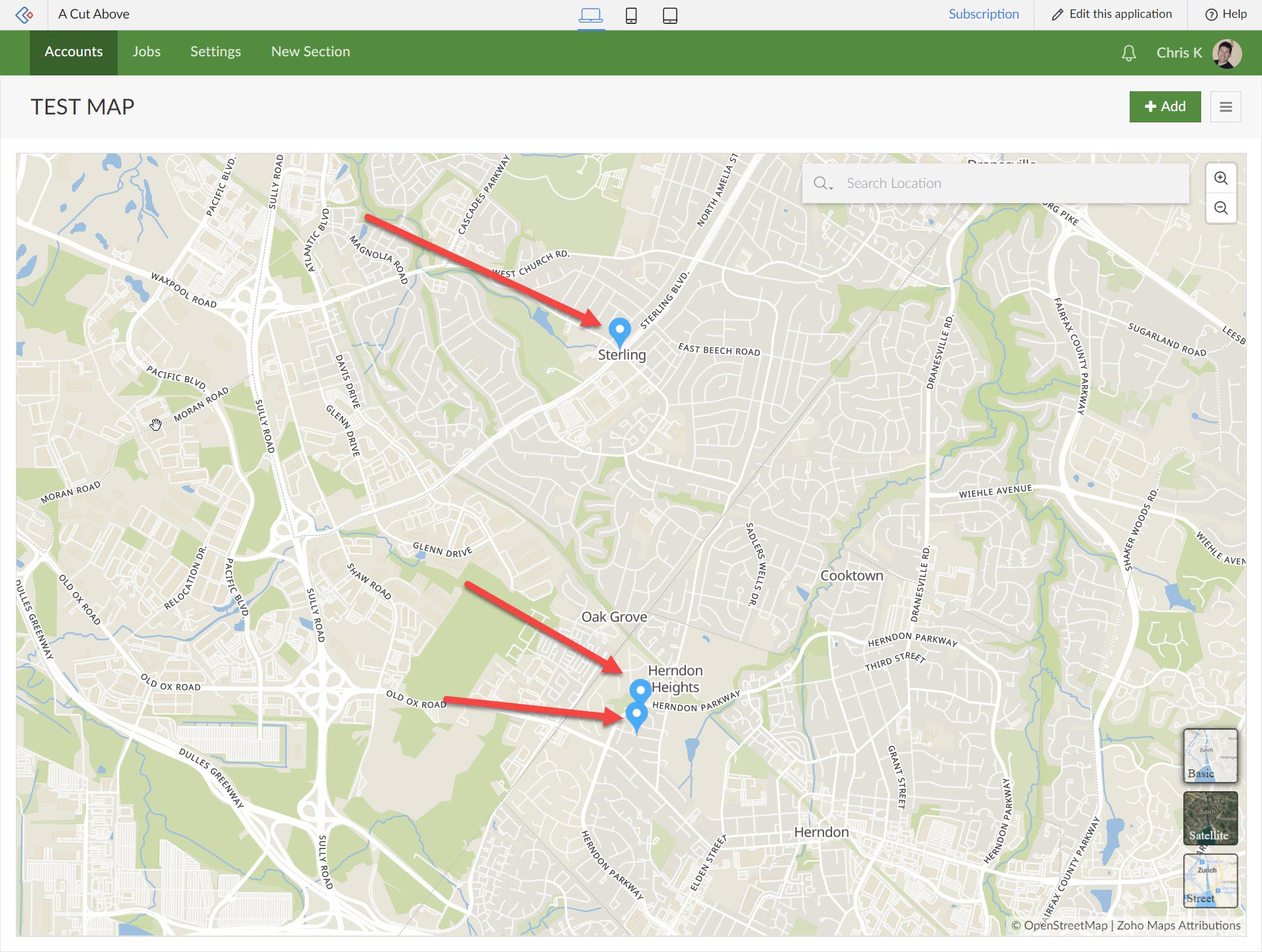 Zoho Creator Map Report: Question about map icon labeling